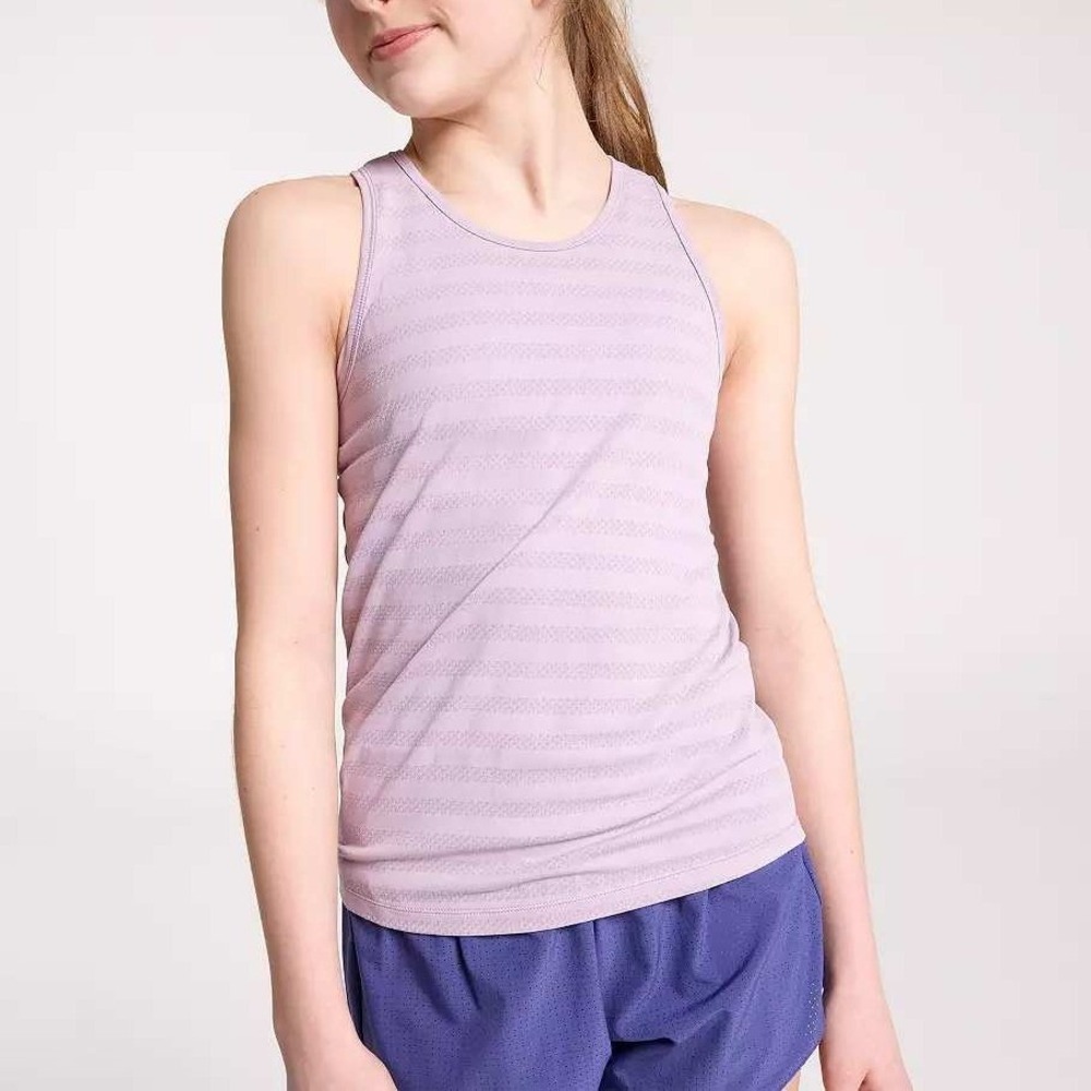 DSG Seamless Mesh Tank Top Lavender Purple Striped Racerback Size XL/ #26481